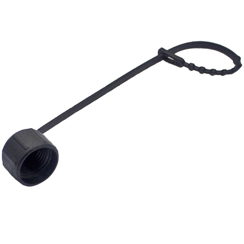 M12 female plastic waterproof cap with plastic chain